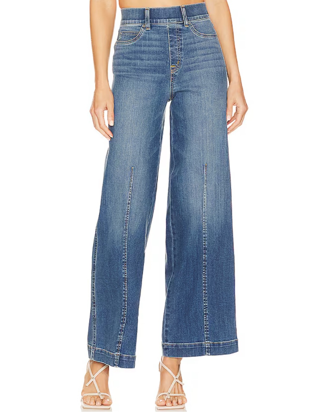 SPANX Seamed Front Wide Leg Jean in Vintage Indigo Size Large